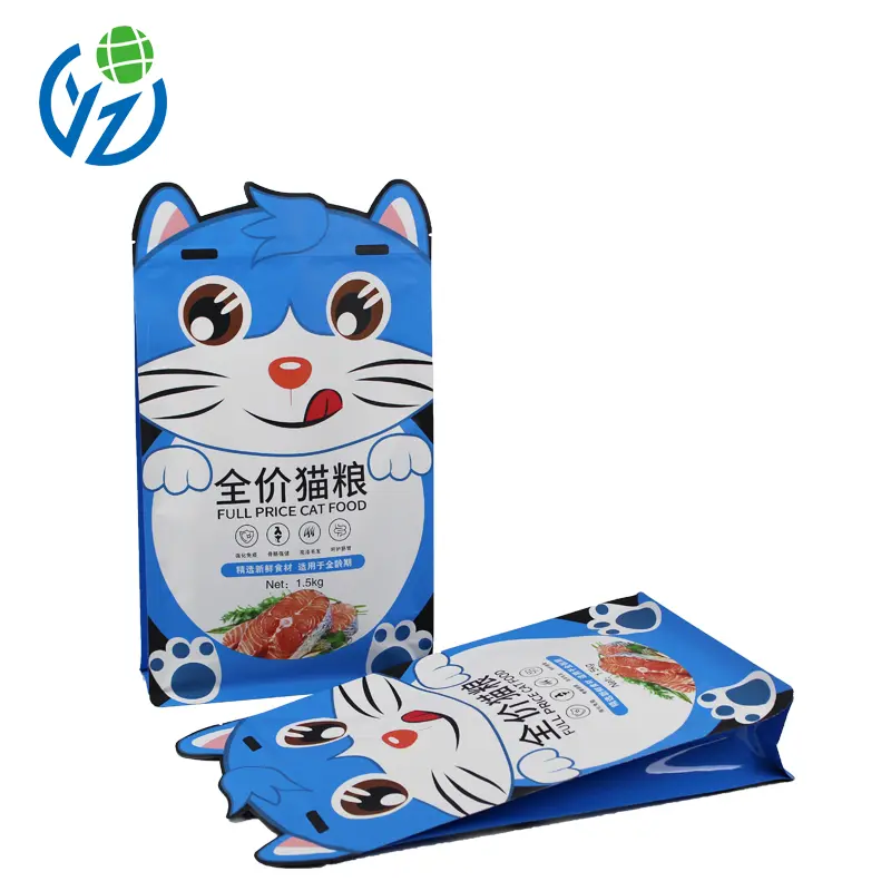 Custom Pet Food Packaging Flat Bottom Pouch With Zipper (3).jpg